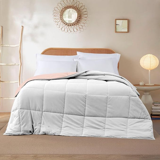 Modern Threads Down Alternative Reversible Comforter Blush/White Twin