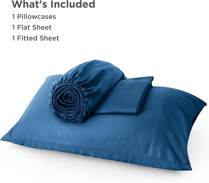 Bedsure Cooling Sheets Twin, Rayon Derived from Bamboo, PureWoven, Breathable & Soft Twin Sheets Set, Deep Pocket Up to 16 Inches, Hotel Luxury Silky Bedding for Hot Sleepers, Teal
