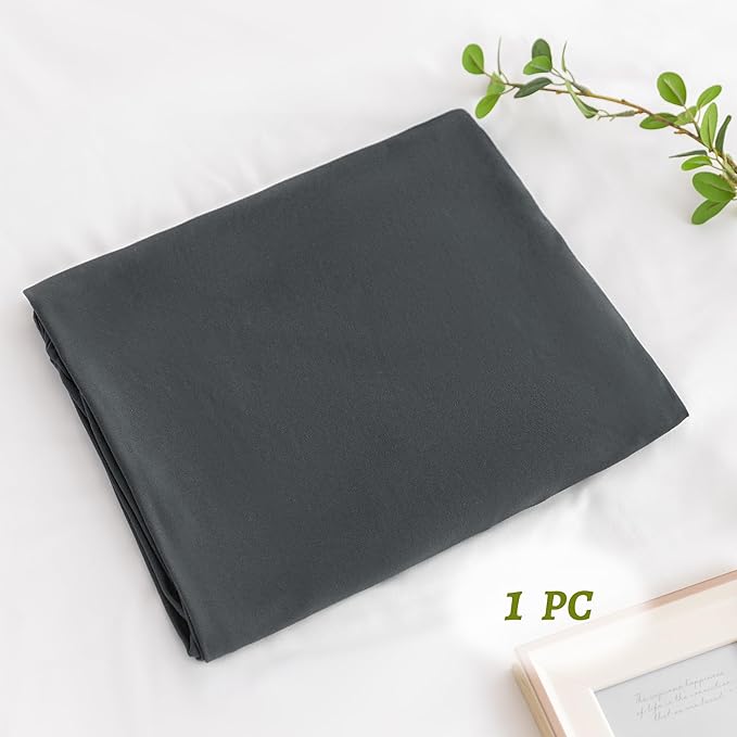 Stretchy Body Pillow Case Cover - Jersey Knit Long Pillowcase for Body Pillow, 1 Pack - Envelope Closure & Skin-Friendly, Soft and Breathable for Sleeping, 20"x54", Dark Gray