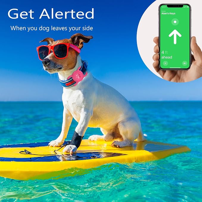SANKALA Airtag Dog Collar Holder, 1 Pack, Rose | Silicone Full Body Covered, Anti-Lost Protective, Fits All Width Collars, for Apple AirTag(Gen 1 & 2), Signal Friendly
