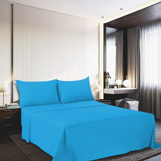 Best Season 1800 Thread Count Microfiber Fade Resistant Bed Sheet Set(1 Flat Sheet,1 Fitted Sheet and 1 Pillow Cases), Twin, Dark Teal