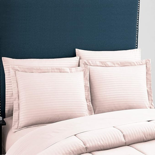 8 Piece Comforter Set Bag with Dobby Stripe Design, Case Pack (Pack of 3)