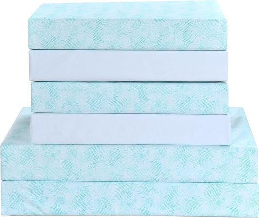 Elegant Comfort Softest and Coziest 6-Piece Sheet Set - 1500 Premium Hotel Quality Microfiber - Deep Pocket, Wrinkle Resistant 6-Piece Wave Pattern Bed Sheet Set, Full, Wave Aqua