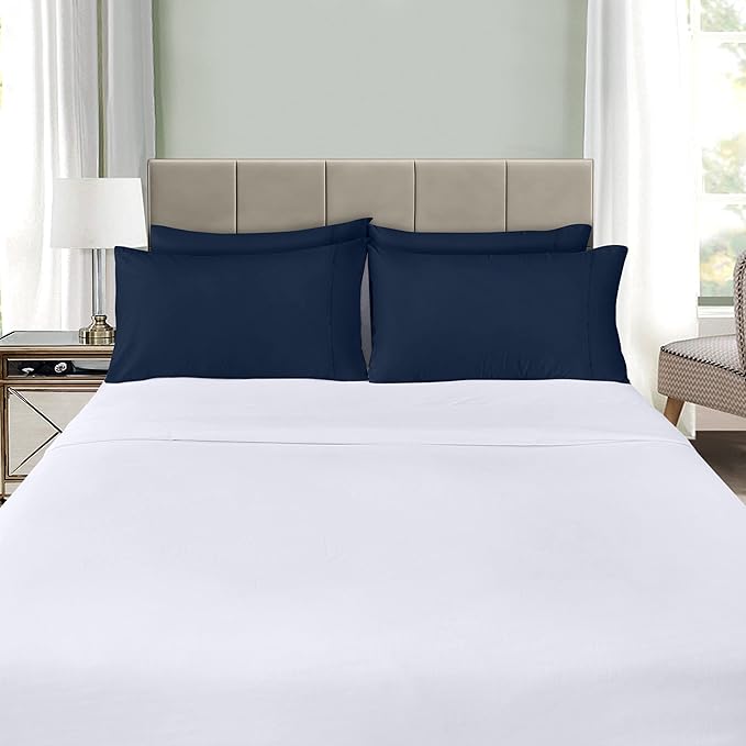 Utopia Bedding King Pillow Cases - 12 Pack - Envelope Closure - Soft Brushed Microfiber Fabric - Shrinkage and Fade Resistant Pillow Covers King Size 20 X 40 Inches (King, Navy)
