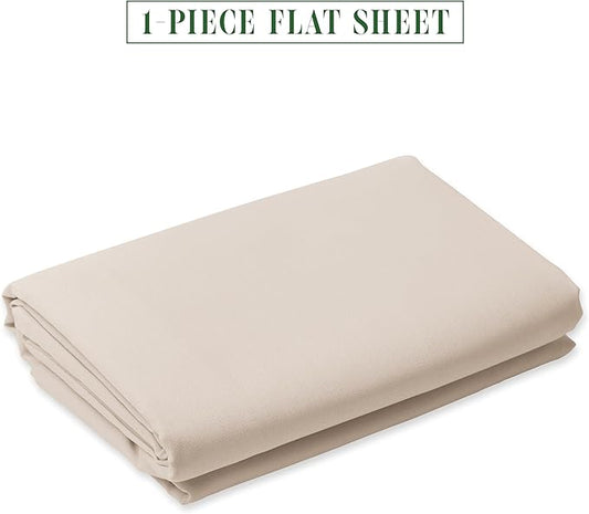 Luxury Flat Sheet on Amazon Elegant Comfort Wrinkle-Free 1500 Premier Hotel Quality 1-Piece Flat Sheet, King Size, Cream