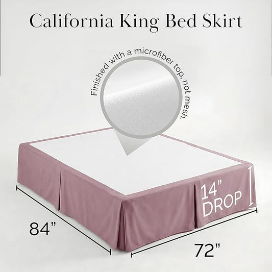Southshore Fine Living, Inc. California King Bed Skirt - 14" Drop, Luxury Pleated Bed Skirts, Cal King Bedding Dust Ruffle, California King Bed Skirting, Lavender
