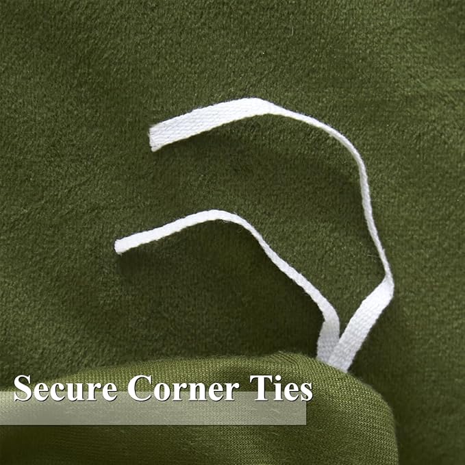Ivellow Velvet Duvet Cover Queen Set Sage Green Comforter Cover 3Pcs Ultra Soft Cover Breathable Solid Luxury Flannel Velour Duvet Cover Zipper Closure Corner Tie