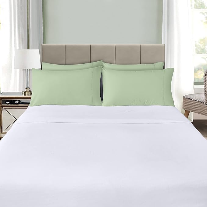 Utopia Bedding King Pillow Cases - 4 Pack - Envelope Closure - Soft Brushed Microfiber Fabric - Shrinkage and Fade Resistant Pillow Covers King Size 20 X 40 Inches (King, Sage)