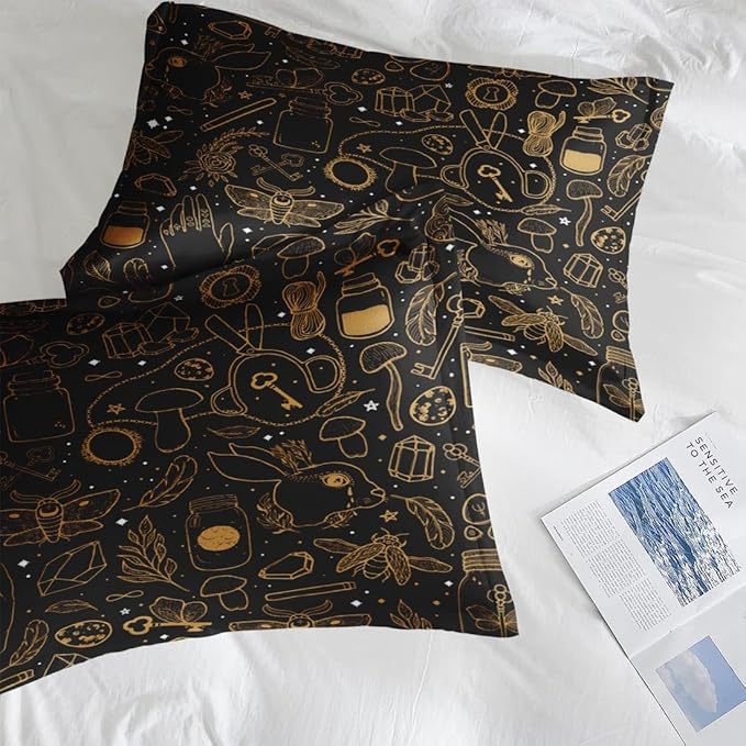 Comforter Set Full Size, Vintage Witch Dream 7 Pcs Bedding for Kids and Adults, Boho Mystic Occult Bed Sheet Sets with Fitted Sheet 2 Pillowcases & 2 Shams for Bedroom Bed Decor