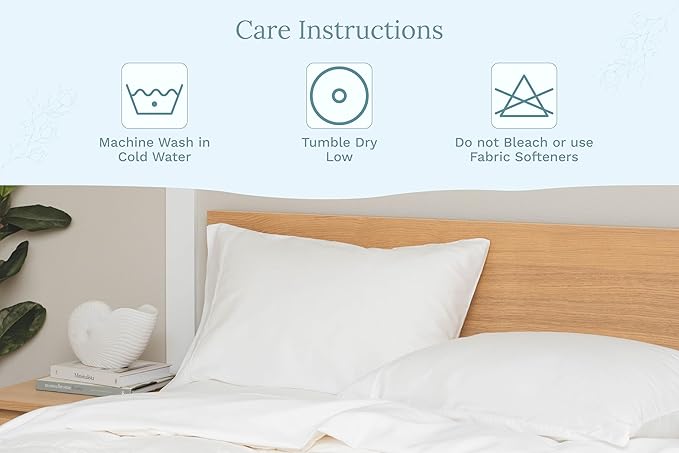 Organic Cotton White Standard Pillowcases - Set of 2, 21"x30", 100% GOTS Certified Organic Cotton, Cool, Crisp, Hypoallergenic, All-Natural, Luxurious, Pure White Pillowcases (Standard, Set of 2)
