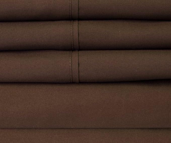 Full Size Bed Sheets - 6 Piece 1500 Supreme Collection Fine Brushed Microfiber Deep Pocket Full Sheet Set Bedding - 2 Extra Pillow Cases, Great Value, Full, Brown