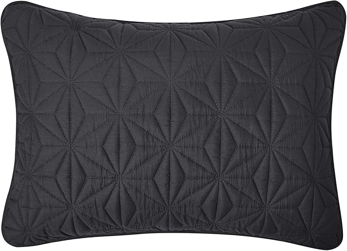 VCNY Home Grey Quilt Set for Queen Bed, 3-Piece Bedspread Coverlet and Shams, Soft Bedding Comforter Alternative for All Seasons (Kaleidoscope, Full/Queen)