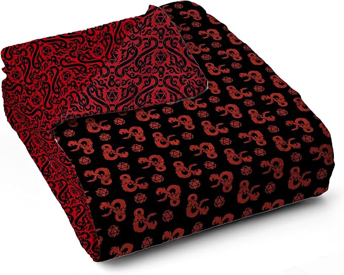 Northwest Dungeons & Dragons “Heed The Call” Full/Queen Quilted Blanket, Cozy Fantasy Bedding for Gamers, Kids & Adults, Throw for Bedroom, Sofa, or Game Room Décor, 90 x 90 Inches