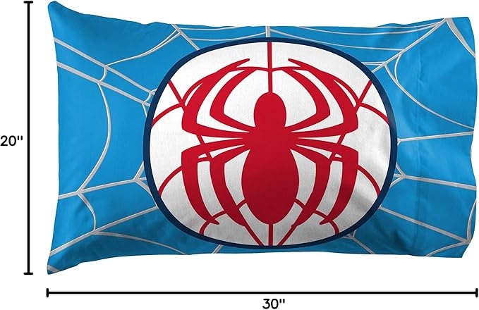 Jay Franco Marvel Super Hero Adventures Go Spidey 1 Pack Pillowcase - Double-Sided Kids Super Soft Bedding - Features Spiderman