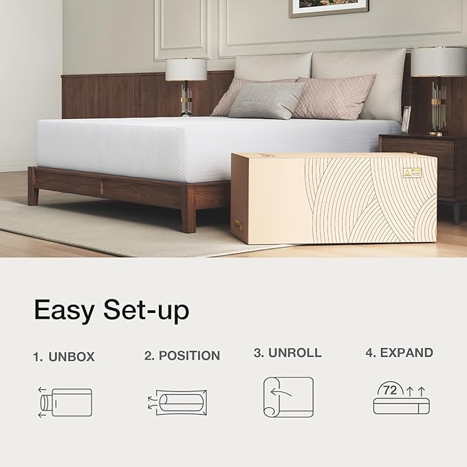 Novilla California King Mattress, 14 inch Cal King Mattress in a Box, Gel Memory Foam Mattresses for Cooling Night Sleep, Comfort Support,CertiPUR-US Certified,White