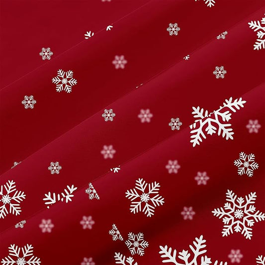 YIYEA Christmas Pillow Cases Queen Size Set of 2, Ultra Soft Double Brushed Microfiber Pillowcases Queen, Christmas Snowflake Bed Pillow Covers, Fade Resistant, Easy Slip-On (20"x30")