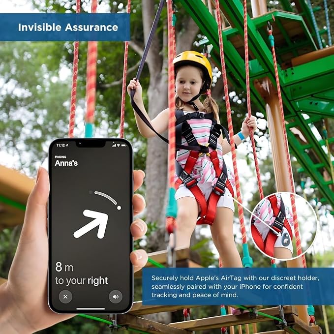 INFINITE ORBIT AirTag Holder for Kids – 2 Pack Anti-Removal Locking Case, GPS Tracker Holder Suitable for Children, Elderly, Pets & Luggage, Hidden Air Tag Pin Case (Compatible with Apple AirTag)