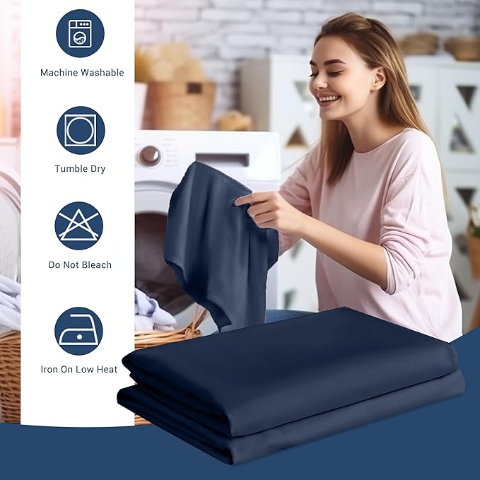 Pillowcases King 12 Pack, 20x36 Pillow Cases with Envelope Closure, Soft Plain Brushed Microfiber Covers Breathable Wrinkle-Resistant, Navy Blue