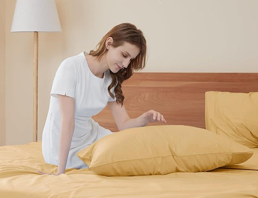 Sunflower King Pillowcases Set of 2, 100% Cotton King Size Pillow Cases 2, 20ร40 inches Butterum, Soft and Breathable
