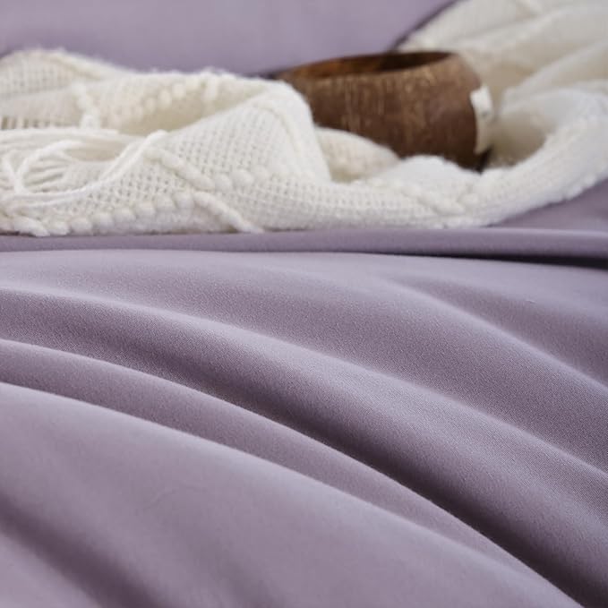 weigelia Full Size Comforter Set Dusty Purple Comforter Set 7 Piece Grayish Purple Bed Bedding Set with Sheets for Women and Men