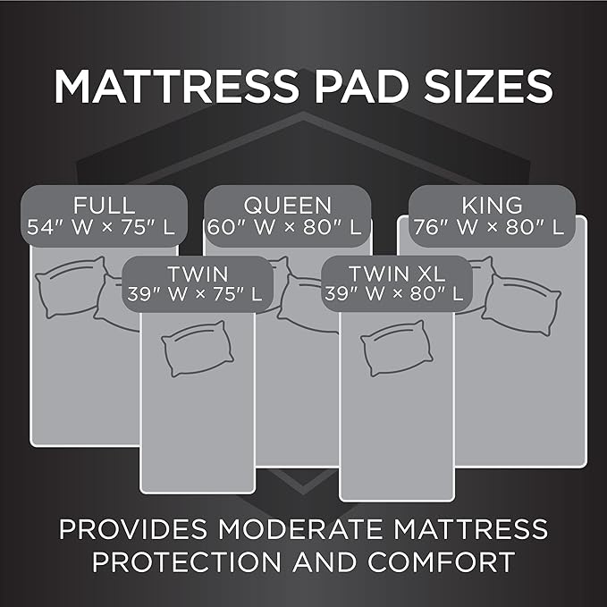Protect-A-Bed Essential Mattress Pad Twin XL, 100% Waterproof, Dust Mite Barrier Mattress Pad, Breathable & Quiet, Antimicrobial, Fits 11"-18" Mattresses