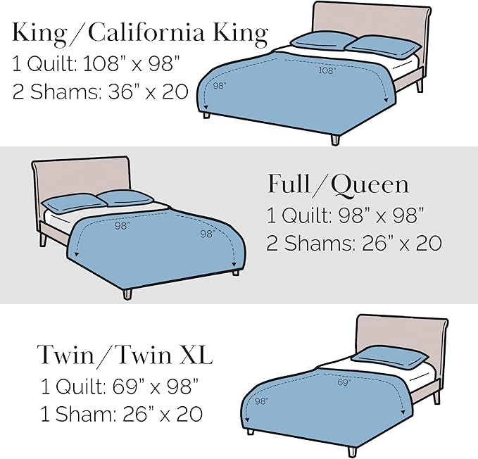Southshore Fine Living, Inc. Full/Queen Quilt Bedding Set, Microfiber Quilts Queen Size, Coverlet, Stain & Pet Hair Resistant Bedding, Full Size Bedspread with 2 Pillow Shams, Bone (Pack of 4)