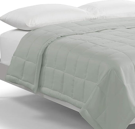 Serta Air Dry Down Alternative Bedding Blanket, Cooling and Breathable Performance Fabric, Full/Queen, Seaglass