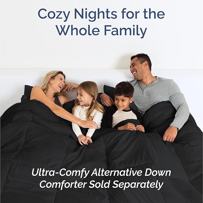 100% Rayon Derived From Bamboo - Bamboo Sheets Queen Size - Cooling Sheets for Queen - Ultra Soft, Breathable & Hotel Luxury Bedding - 1 Flat & 1 Fitted & 2 Pillowcases w/ 16 Inch Deep Pockets - Black