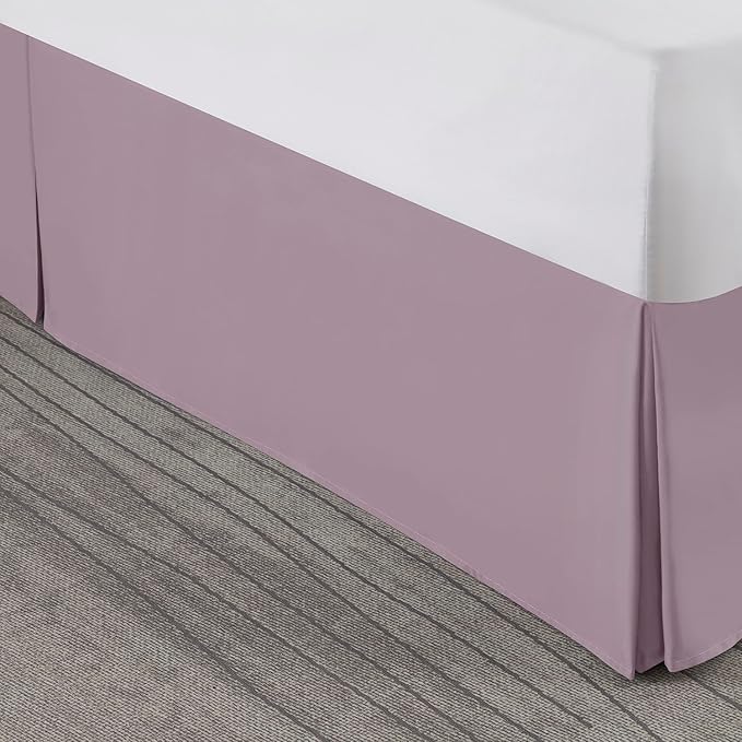 Nestl Dusty Purple Full XL Bed Skirt - Full XL Size Bed Skirt 14 Inch Drop - Brushed Microfiber Bed Skirts - Hotel Quality Pleated Bed Skirt - Shrinkage & Fade Resistant