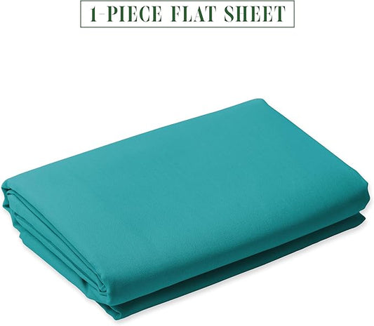 Luxury Flat Sheet on Amazon Elegant Comfort Wrinkle-Free 1500 Premier Hotel Quality 1-Piece Flat Sheet, California King Size, Turquoise