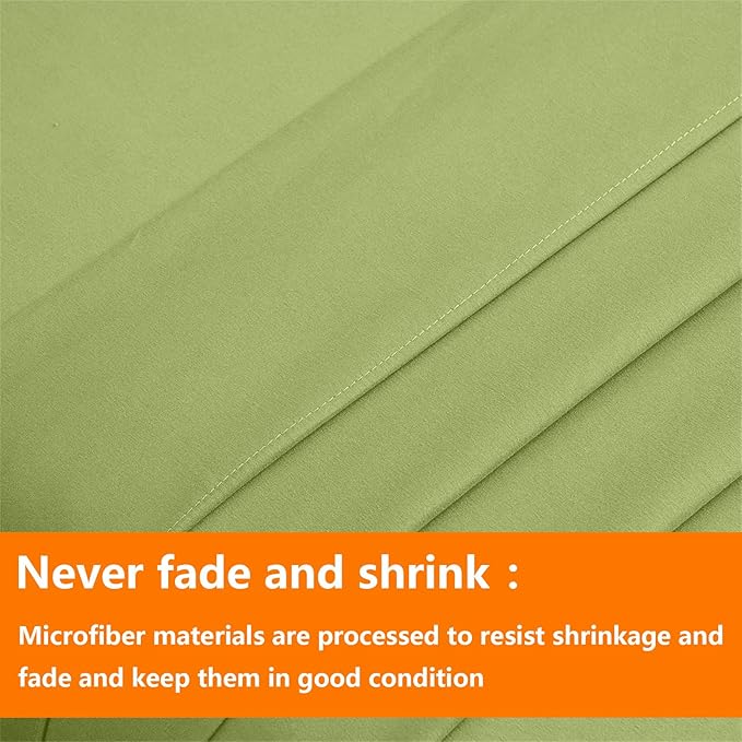 TAIMIT Sage Green Twin Size Comforter Set - 5 Pieces, Bed in a Bag Bedding Sets with All Season Soft Quilted Warm Fluffy Reversible Comforter,Flat Sheet,Fitted Sheet,1 Pillow Shams,1 Pillowcases
