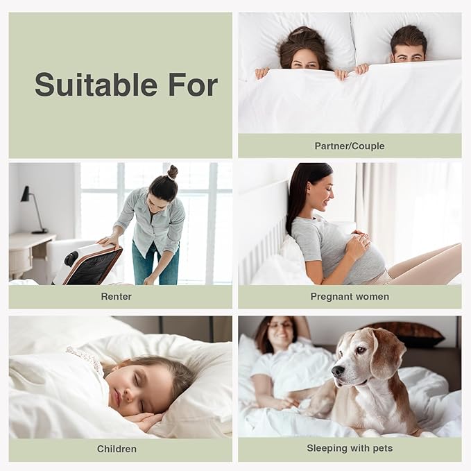 Novilla CL King Mattress Topper, Extra Thick Pillow Top - Overfilled Hotel Luxury Mattress Pad Cover for Back Pain Relief, Breathable Fluffy Down Alternative Fill, 8-21” Deep Pocket, Green-White
