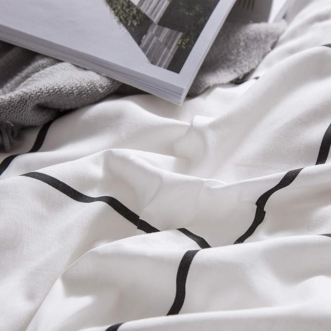 Houseri Black and White Plaid Comforter Set Full White Buffalo Checkered Bedding Comforter Full Size for Teen Boys Girls White Grid Comforter Preppy Gingham Geometric College Dorm Bed Comforters Full