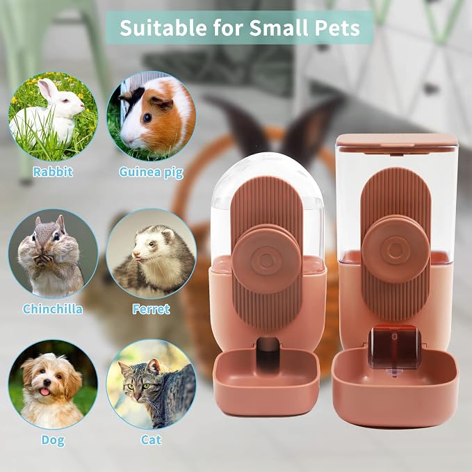 Rabbit Feeder, Bunny Water Bottle Dispenser, Pet Ferret Cage Food Bowl