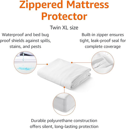 Amazon Basics Zippered Waterproof Mattress Encasement, Twin XL
