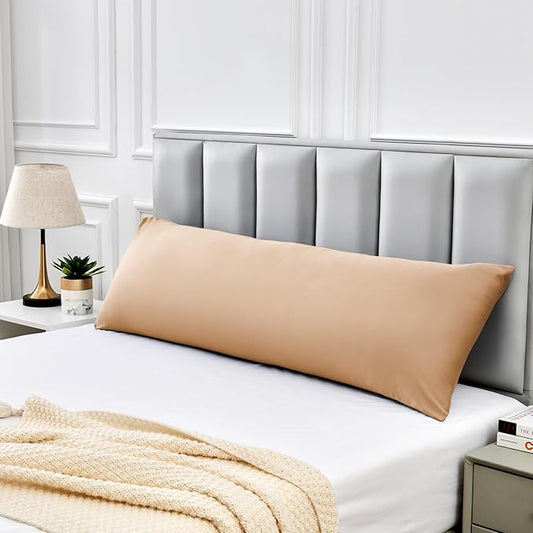 Warmstar Cotton Body Pillow Cover 1 Pack, 600 Thread Count Body Pillow case 20"x54", Long Body Pillow Case Cover Soft Breathable with Envelope Closure,Khaki