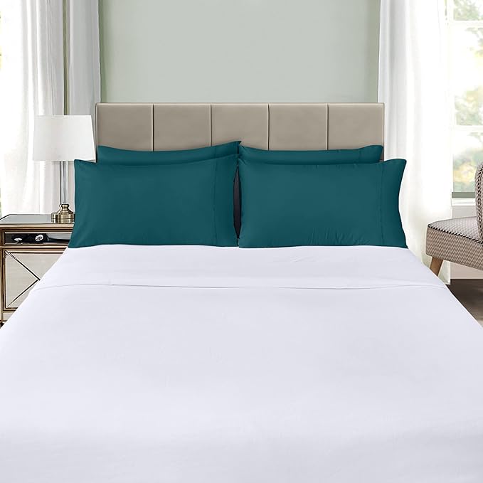 Utopia Bedding Queen Pillow Cases - 4 Pack - Envelope Closure - Soft Brushed Microfiber Fabric - Shrinkage and Fade Resistant Pillow Covers Queen Size 20 X 30 Inches (Queen, Teal)