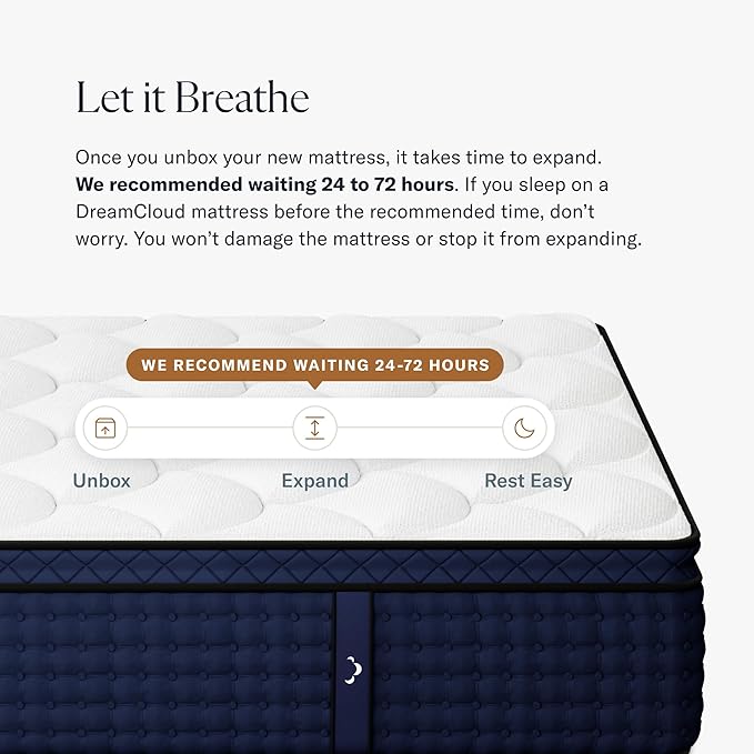DreamCloud Premier Rest 14" Queen Mattress - Luxury Hybrid Memory Foam - 365 Night Trial - Premium Pressure-Relieving Layers - Forever Warranty - Mattress in a Box - Medium-Firm