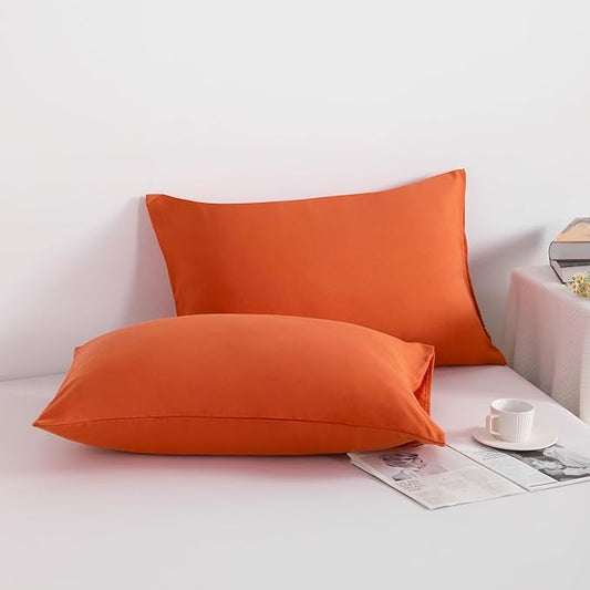 NTBAY Queen Pillowcase Set - 4 Pack Brushed Microfiber 20x30 Pillowcases - Soft, Wrinkle-Free, Fade-Resistant, Stain-Resistant, Brunt Orange Pillowcases with Envelope Closure - 20x30 Inches