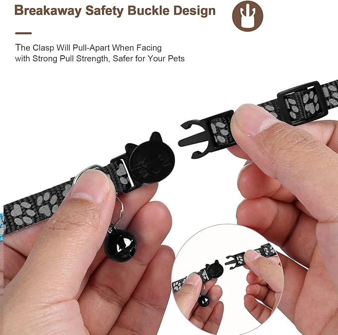 GPS Tracker for Cats, Mini GPS Pet Tracker with Collar, IPX68 Waterproof Cat Trackers Collar,No Monthly Fee,Work with Apple Find My(iOS Only),Smart Trackers for Pets-Black-1