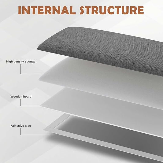 IFNOW Wall Mounted Headboard, Peel and Stick Panels, Dark Grey, King | 3D Soundproof Acoustic Padding, Reusable and Removable Tufted fabric Bed Headboard for bedroom (12 Panels, 10" x 24")
