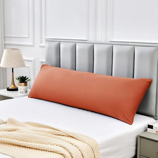 Warmstar Cotton Body Pillow Cover 1 Pack, 600 Thread Count Body Pillow case 20"x54", Long Body Pillow Case Cover Soft Breathable with Envelope Closure,Orange