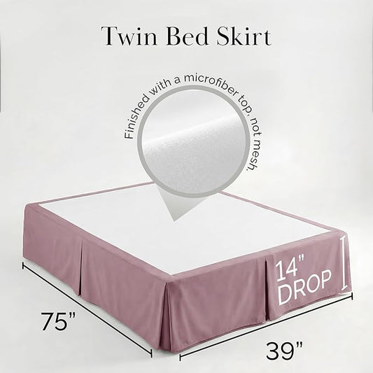Southshore Fine Living, Inc. Hotel Quality Twin Bed Skirt - 15" Drop, Elegant Pleated Design, Premium Dust Ruffle/Twin Size Bed Skirt, Easy Care, Luxury Bed Skirt Twin Size, Lavender