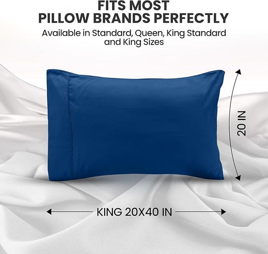 Utopia Bedding Pillow Cases King Size 2-Pack – Soft Brushed Microfiber – Envelope Closure – Perfect for Hospitals, Hotels, Guest Rooms – Oeko-TEX Certified, 20x40 Inches (Blue Dusk)