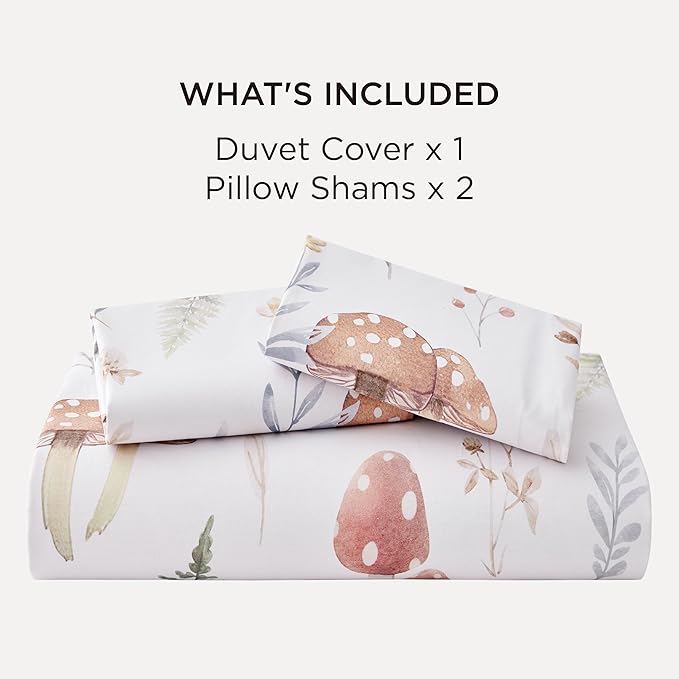 Bedsure Duvet Cover Twin Size - 100% Cotton Reversible Cute Flower Floral Duvet Cover Set with Zipper Closure, 2 Pieces Soft & Breathable PureWoven Shell Beige Bedding Set with 1 Pillow Sham 20"x26"
