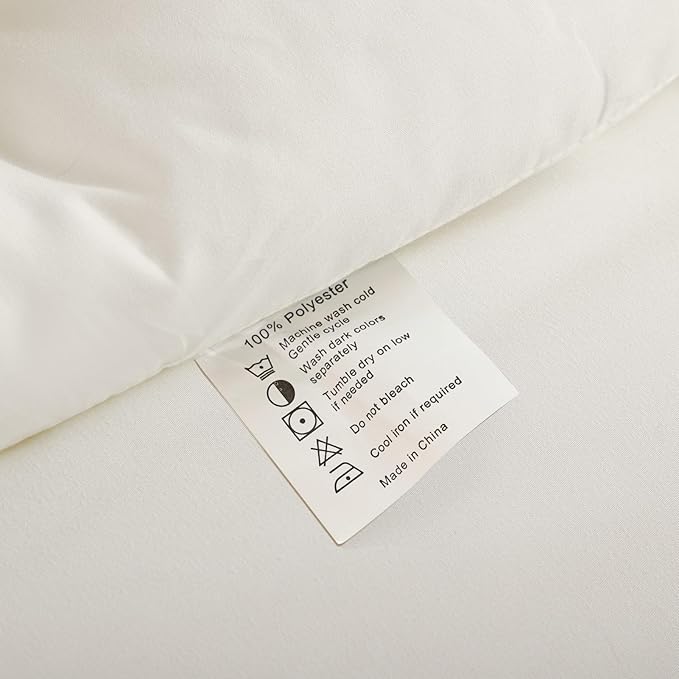 ROSGONIA Oversized King Comforter Ivory, 3pcs(1 Boho Comforter & 2 Pillowcases) Soft Lightweight Oversized King Size Comforter Sets All Season Bedding