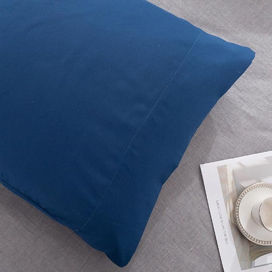Microfiber Queen Bed Pillowcases 2 Pack, Super Soft Bed Pillow Covers Envelope Closure, Wrinkle, Fade and Stain Resistant, 20x30, Navy Blue