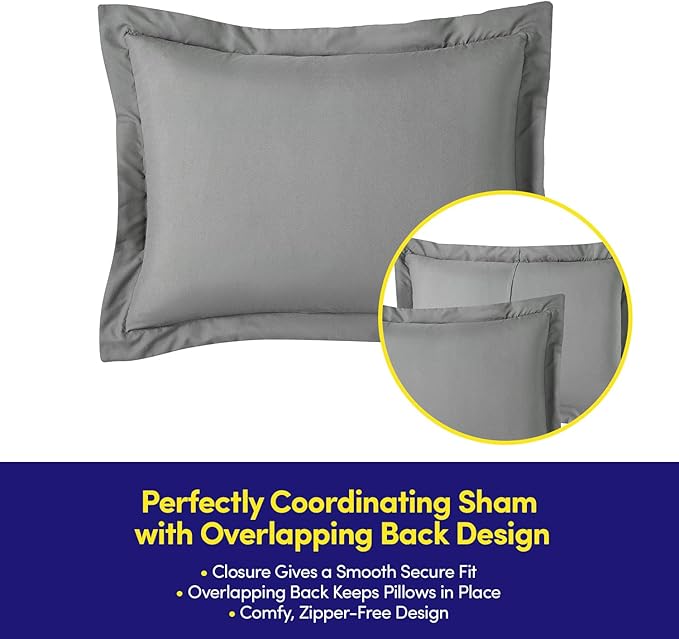 Dorm Room Essentials Twin XL Comforter Set – College-Ready Bundle with Comforter, Mattress Protector & Sheets with Pockets on the Side & Built-in Corner Strap – Media Pocket for Devices