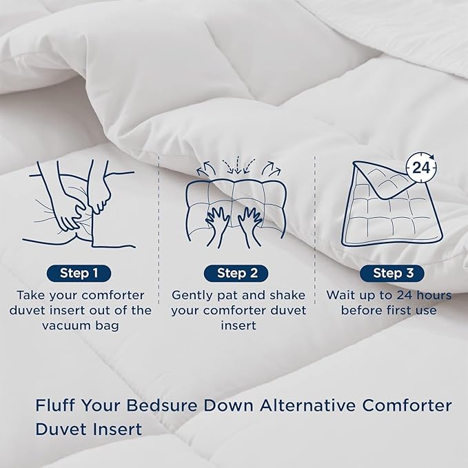 Bedsure Comforter Duvet Insert - Quilted Comforters King Size, All Season Duvet, GentleSoft Down Alternative Bedding, with 8 Tabs, Gifts for Women/Men, Beige, King 90 x 102 Inches