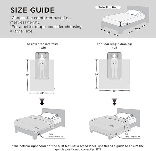Bedsure Comforter Duvet Insert - Quilted Comforters Twin Size, All Season Duvet, GentleSoft Down Alternative Bedding Blanket, with 8 Tabs, Gifts for Women/Men, Red, Twin 88 x 68 Inches